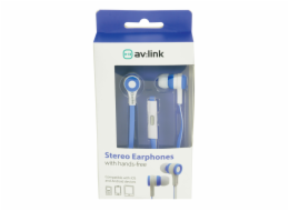 AV:link gumová sluchátka s handsfree, modro-bílá