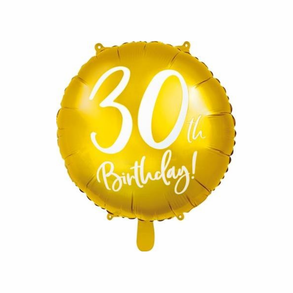 Party Deco Fólie Balloon 30. narozeniny, zlato, 45 cm univerzální