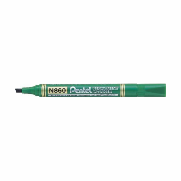 Pentel Permanentní popisovač N860, zkosený hrot, zelený (42K054D)