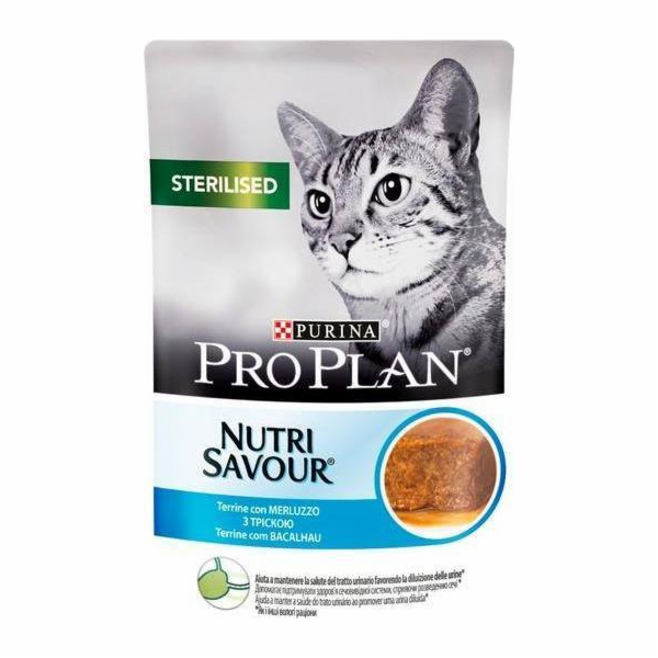Cat food Pro Plan Sterilized Cod 85g