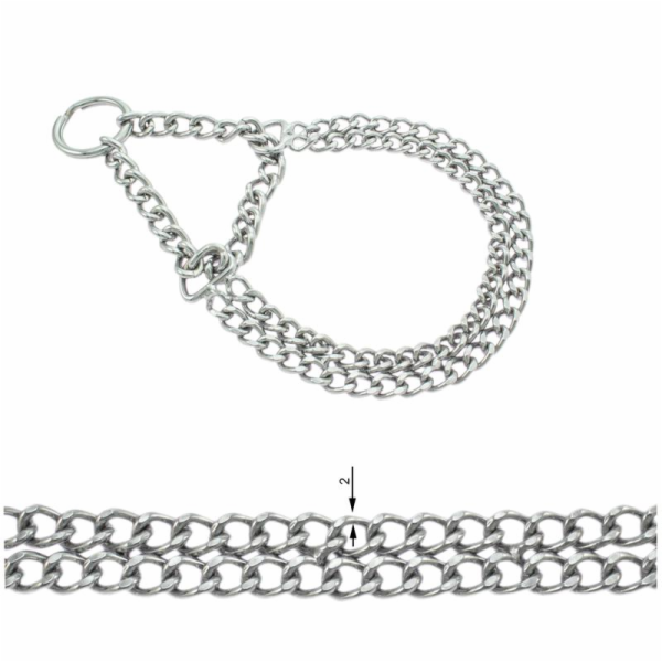 Řetěz - obojek polostahovací dvouřadý 2 mm/30 cm