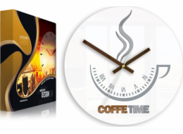 ModernClock Nástěnné hodiny Coffee Time ver.II WHITE ULTRA SILENT