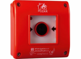 Tlačítko Spamel Fire přisazená 1Z 1R červená s kladívkem (OP1-W01-B-11-M0)