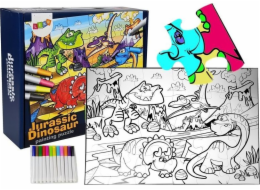 Lean Sport Coloring Puzzle Dinosaurs Markers 24 ks
