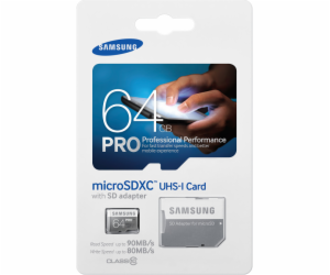 Samsung microSDXC Class 10 64GB PRO Paměťová karta s adap...