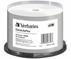 1x50 Verbatim CD-R 80 / 700MB 52x bila wide thermal print...