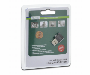 DIGITUS Bezdrátový Mini 3000N USB 2.0 adaptér s WPS, 300M...