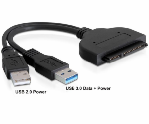 USB 3.2 Gen 1 Konverter, 2x USB-A Stecker > SATA 22 Pin S...