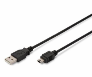 Digitus USB kabel USB A samec na B-mini 5pin samec, 2x st...