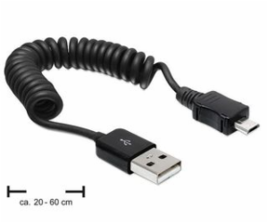 Delock kabel USB 2.0 A samec > USB micro B samec, kroucen...