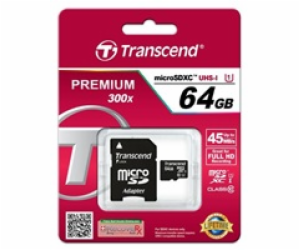 TRANSCEND MicroSDXC karta 64GB Premium, Class 10 UHS-I 40...
