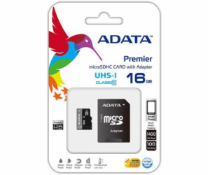 ADATA MicroSDHC karta 16GB UHS-I Class 10 + SD adaptér, P...