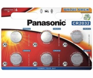 Panasonic Lithium Knopfzelle CR-2032EL/6B, Batterie