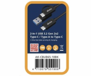 AKASA kabel 2-In-1 USB 3.2 Gen 2x2 Type-C / Type-A na Typ...