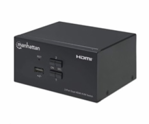 Manhattan HDMI přepínač, 2-Port Dual-Monitor HDMI KVM Swi...