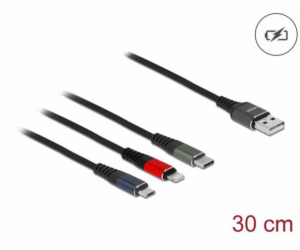 DeLOCK USB Ladekabel, USB-A Stecker > USB-C + Micro USB +...