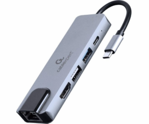 Gembird Adapter wieloportowy USB-C 5w1, PD, HDMI, USB 3.1...