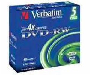 Verbatim DVD-RW 4,7GB 4x 5ks (43285)