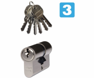 Vložka bezpečnostní 30+45 EURO Secure nikl - 6 klíčů / TB3