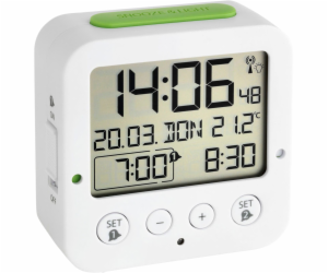 TFA 60.2528.02 Bingo white Digital RC Alarm Clock w. Temper