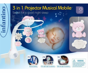 B-Kids Infantino 4914N 3v1 růžový hudební mobil