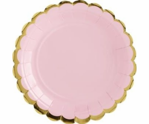 Party Deco Yummy talíře, světle růžové, 18 cm, 6 kusů uni...