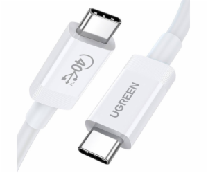 Kabel USB-C na USB-C UGREEN USB4, 40 Gb/s, 0,8 m (bílý)