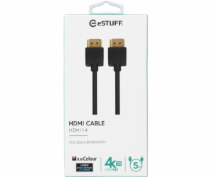 Kabel ESTUFF HDMI M, HDMI M, 1,4m, černý ES606004