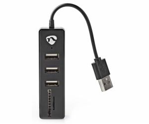 NEDIS USB hub/ zástrčka USB-A/ zásuvka USB-A/ 3 porty/ na...