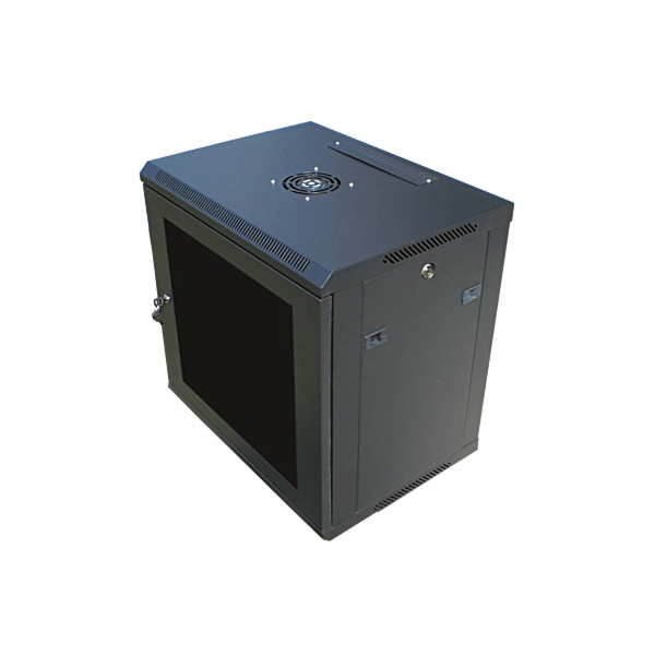 Datacom 19 9U/450 mm rozvaděč nástěnný černý, skleněné dveře