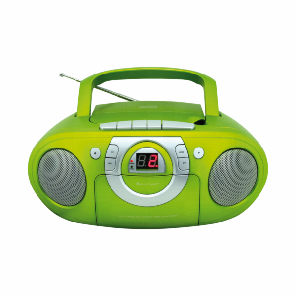 Soundmaster SCD5100GR/ CD přehrávač/ Přehrávač Kazet/ FM rádio/ Zelený