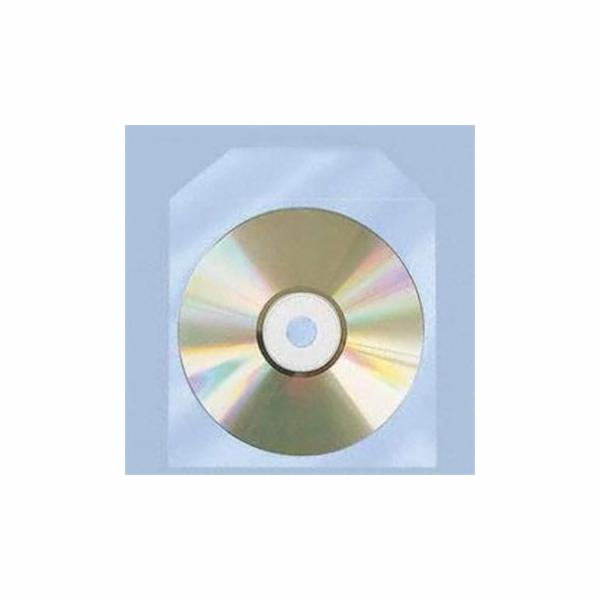 COVER IT Polypropylenový obal na CD/DVD, průhledný s klipem - 100ks