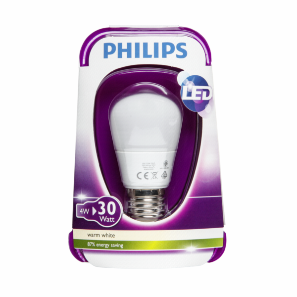 Žárovka Philips LED kapka E27 4W, matná, teple bílá