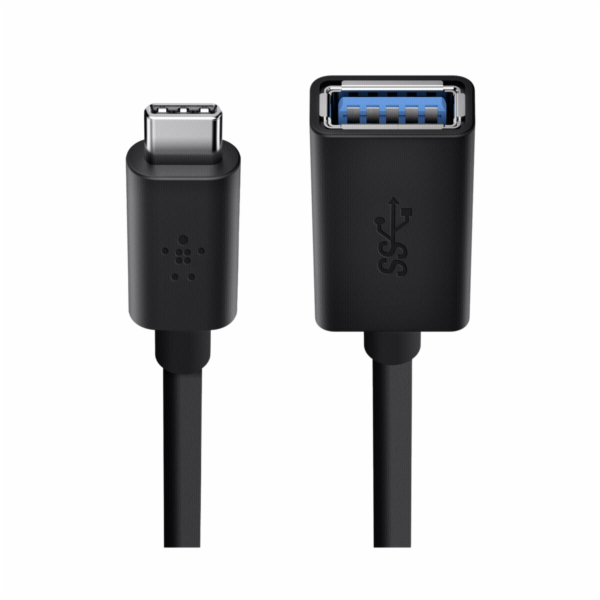 Belkin USB 3.0 Buchse 5GBit/s USB-C na USB-A 14 cm cerna