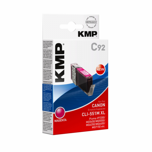 KMP C92 cartridge cervena komp. s Canon CLI-551 M XL