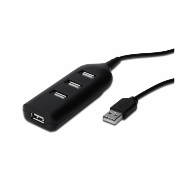 DIGITUS USB 2.0 hub 4-Porty 4 x USB A/F na pripojený kabel