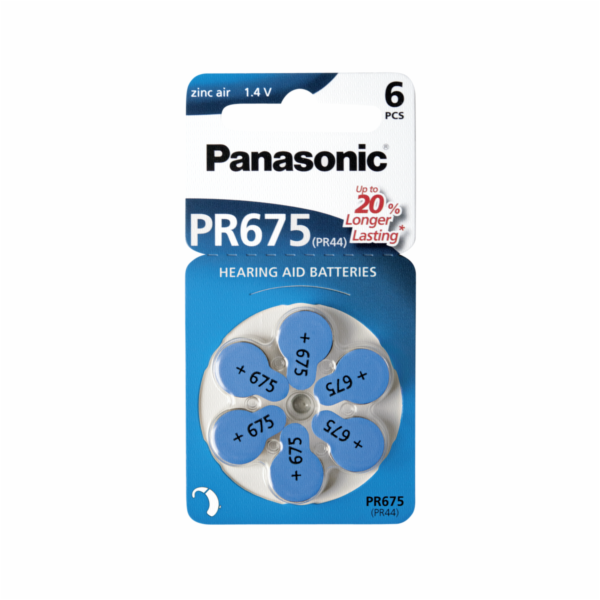 Panasonic PR 675 baterie do naslouchatek Zinc Air 6ks