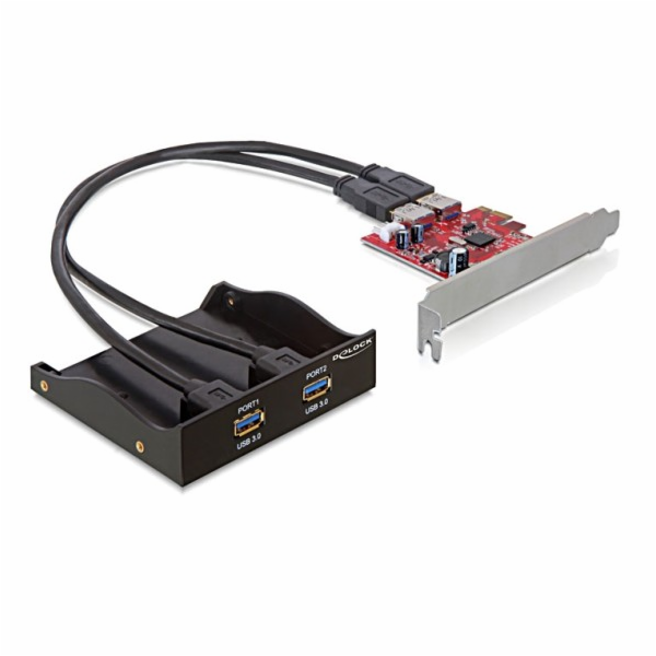 DeLOCK USB 3.0 Front Panel 2-Port inkl. PCI Express Card, Controller