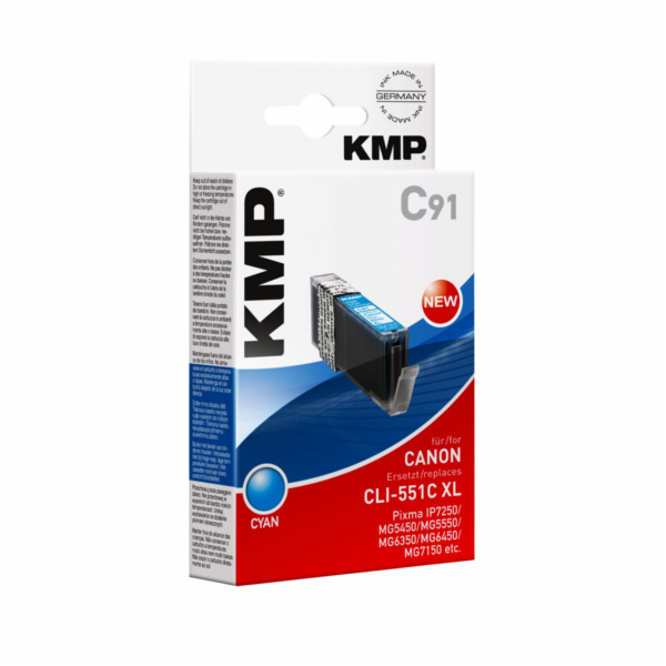 KMP C91 cartridge modra komp. s Canon CLI-551 C XL