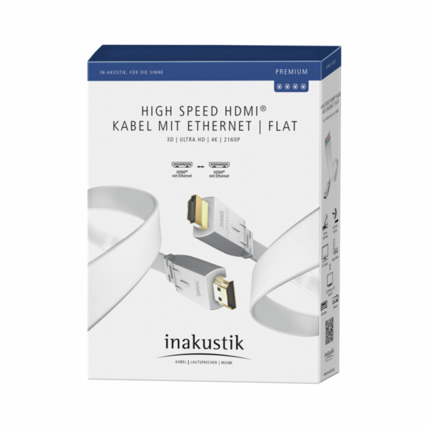 in-akustik Premium HDMI Kabel s Ethernet Flat 8,0 m