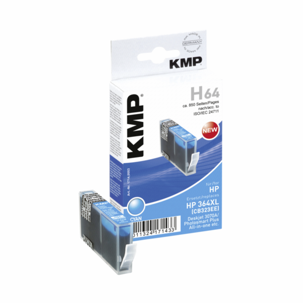 KMP H64 cartridge modra komp. m. HP CB 323 EE No. 364 XL