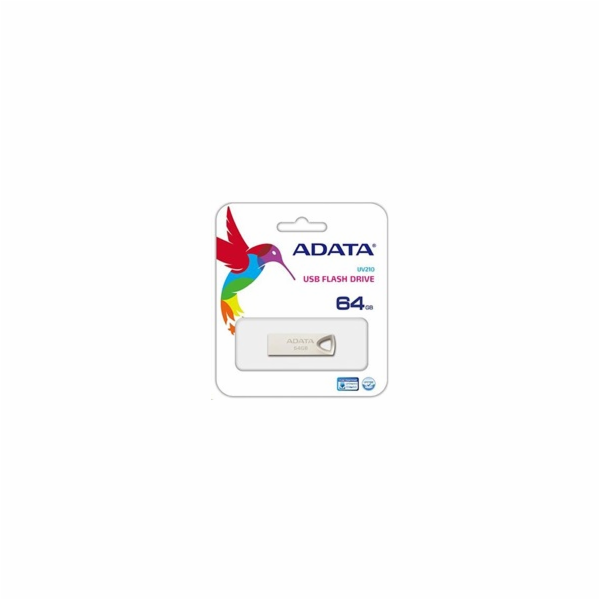 ADATA Flash Disk 64GB UV210, USB 2.0 Dash Drive, kovový AUV210-64G-RGD