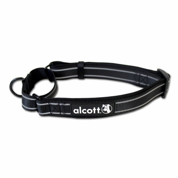 Alcott reflexní obojek pro psy, Martingale, černý, velikost L