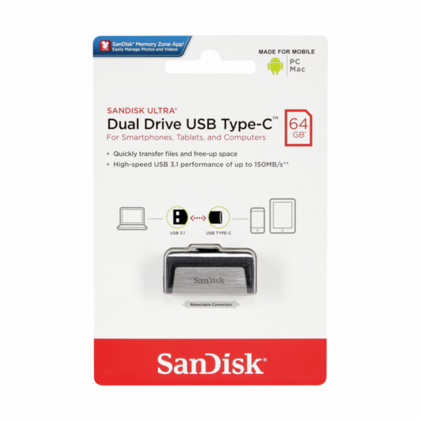 SanDisk Ultra Dual Drive 64GB Type-CTM USB SDDDC2-064G-G46