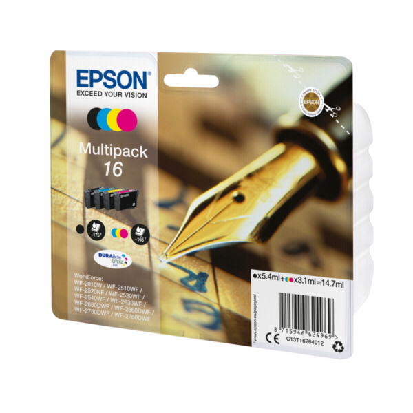 Epson DURABrite Ultra Multipack T 162 BK/C/M/Y T 1626