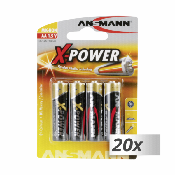 20x4 Ansmann alkalicky Mignon AA LR 6 X-Power