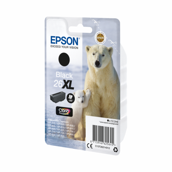 EPSON ink čer Singlepack "Lední medvěd" Black 26XL Claria Premium Ink