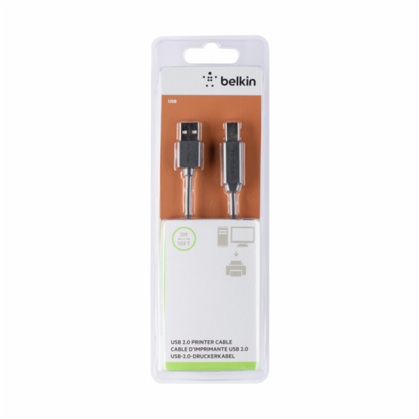 Belkin USB 2.0 premium kabel pro tiskarnu USB-A/USB-B, 3m, cerny