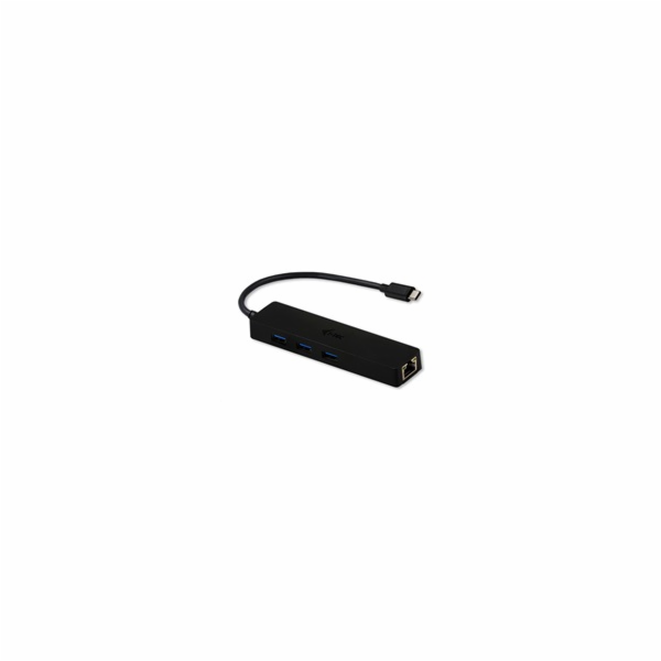 i-tec USB Slim HUB/ 3 porty s Gigabyte Ethernet/ na USB 3.1 Type C/ kompatibilní s Thunderbolt 3/ černý