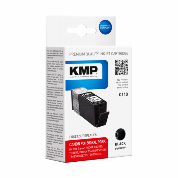 KMP C110 cartridge cerna kompatibel s Canon PGI-580XXL